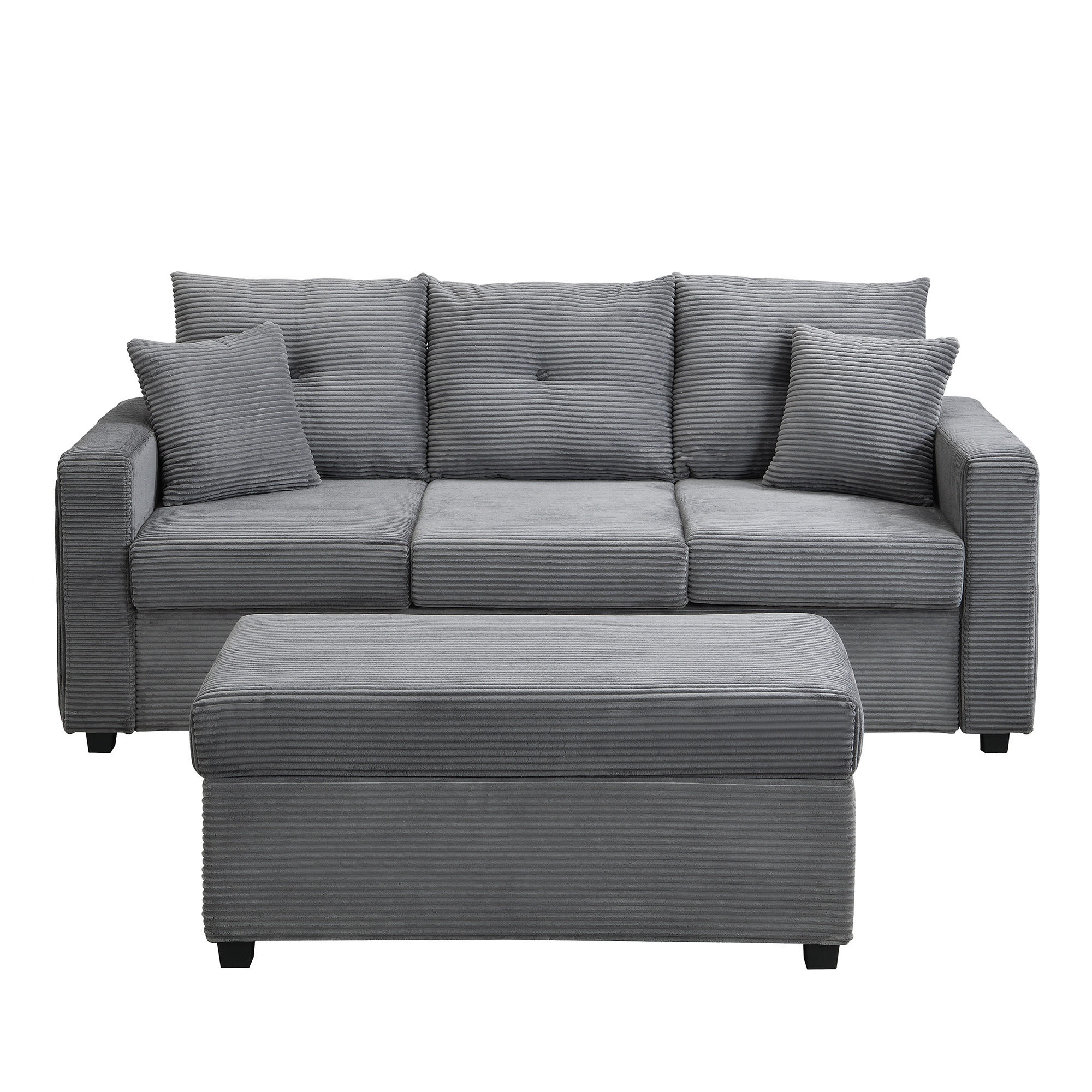 ECKSOFA 184/84,5/85,5 cm Antikgrau - Grau, Textil (84.5/184cm)
