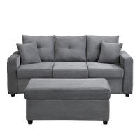 ECKSOFA 184/84,5/85,5 cm Antikgrau - Grau, Textil (84.5/184cm)