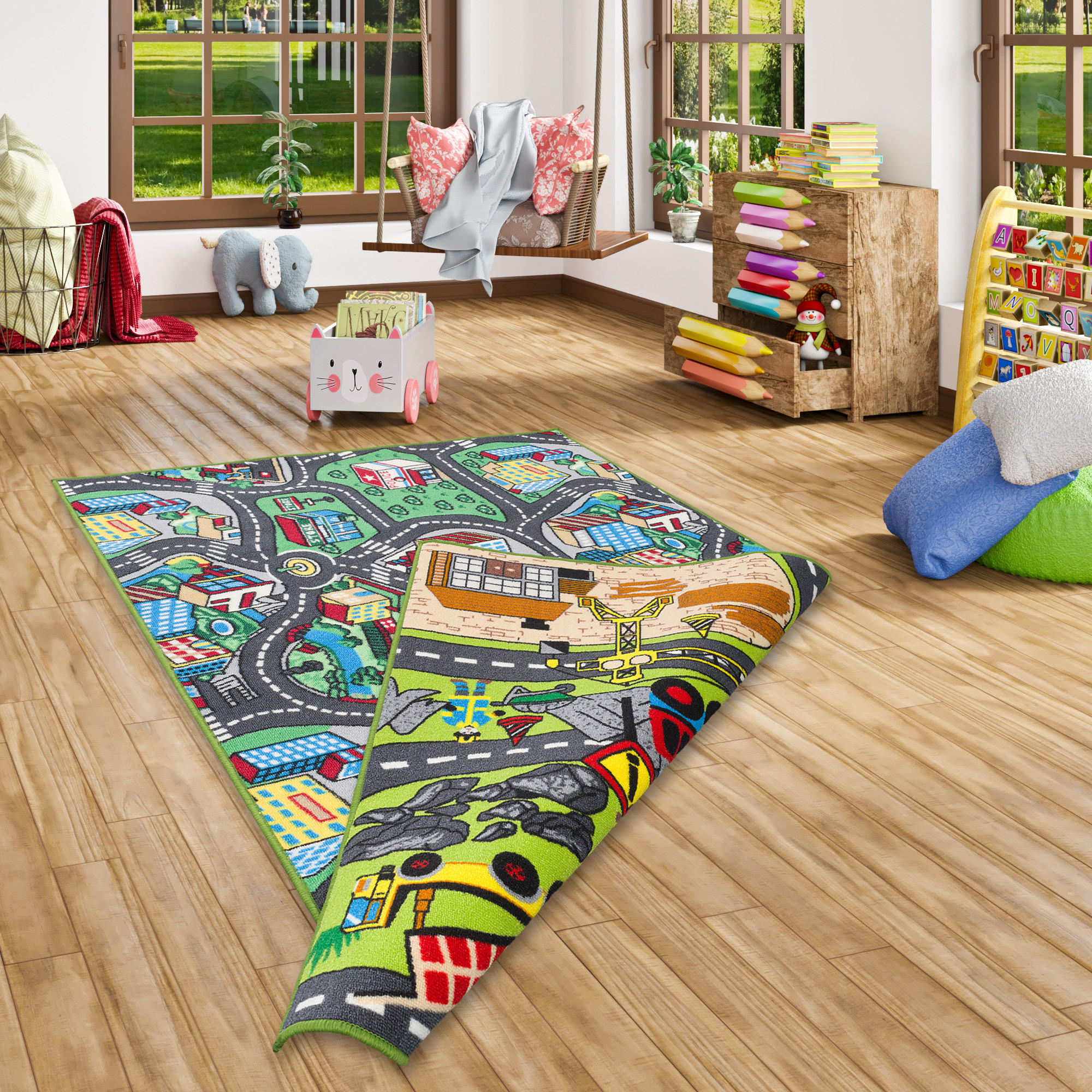 STRASSENTEPPICH BEIDSEITIG BAUSTELLE PLAY CITY - Multicolor, Textil (133/190cm) - Pergamon