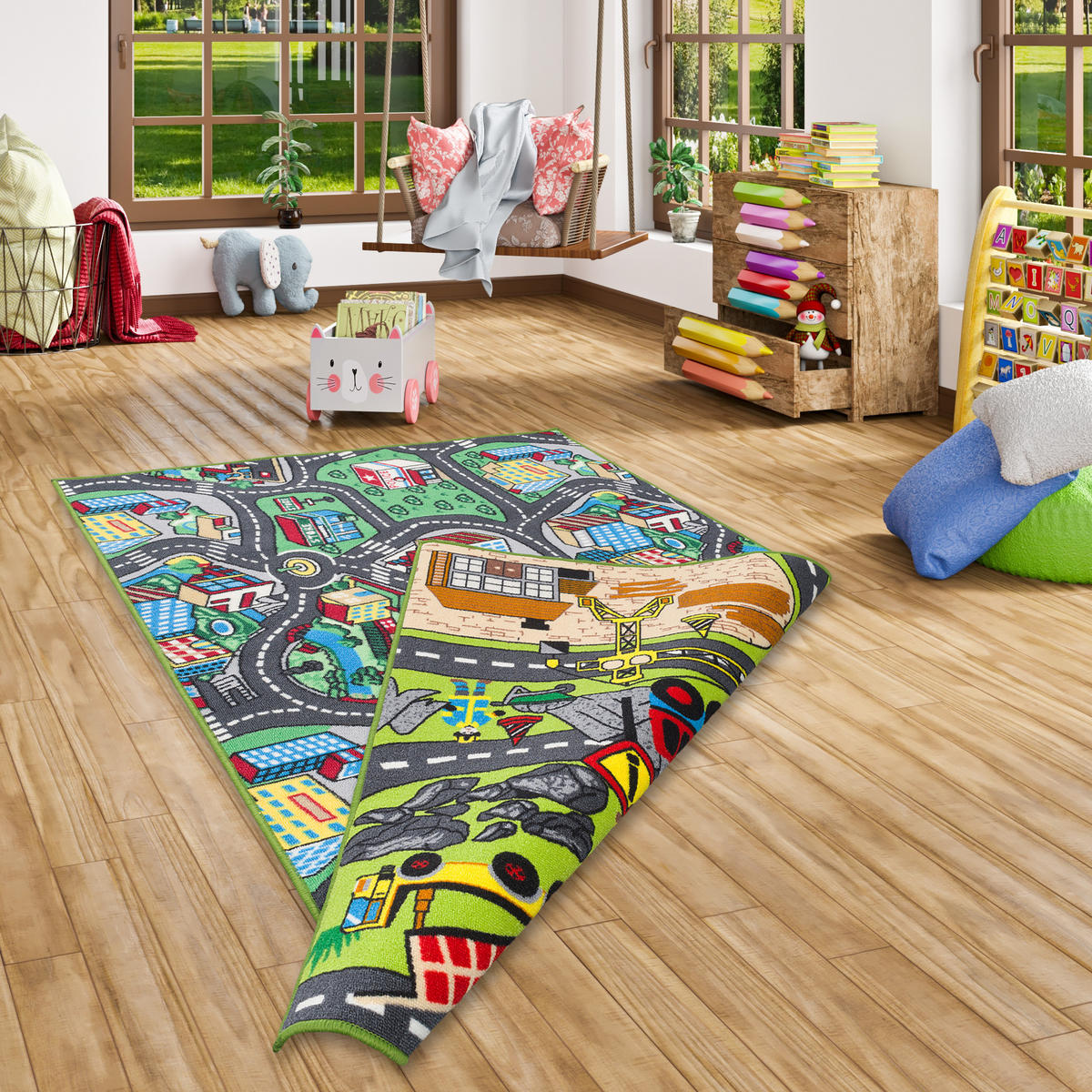 STRASSENTEPPICH BEIDSEITIG BAUSTELLE PLAY CITY - Multicolor, Textil (100/165cm) - Pergamon