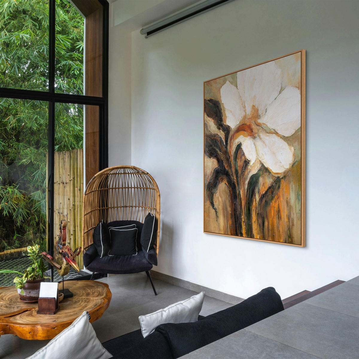 GEMÄLDE Warme Farben Schattenfugenrahmen Eichefarben 120x80 cm - Eichefarben, Holz (120/80cm) - YS-art gallery
