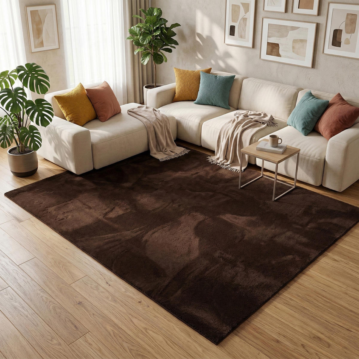 FELLTEPPICH SUPER SOFT PEARL - Dunkelbraun, Textil (160/230cm) - Pergamon