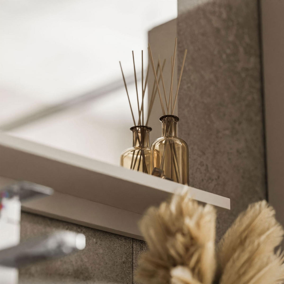 BADMÖBEL-SET LUMIRE III Kaschmir Matt mit Spiegel - Beige, Holzwerkstoff (80/52/46cm) - Lookway