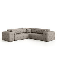ECKSOFA Chantal - Creme, Holzwerkstoff/Textil (246/246cm) - Fun Möbel