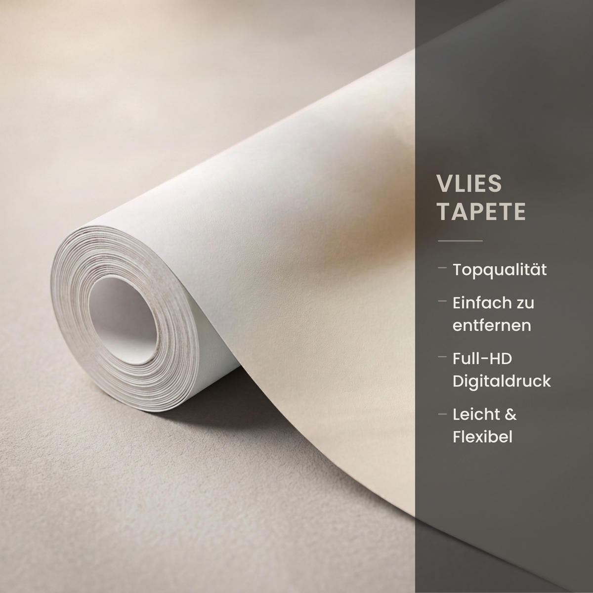 TAPETE - Wild - Blumen - Weiß - 220x220 cm - Creme, Papier (220/220cm) - OnlyWow