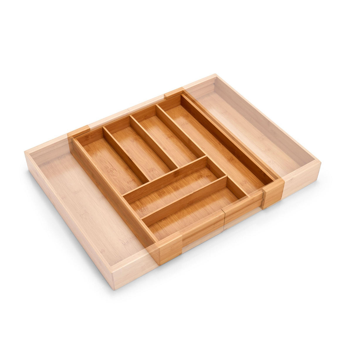 BESTECKKASTEN aus Bambus - Braun, Naturmaterialien (43/6.5/58cm) - ZELLER