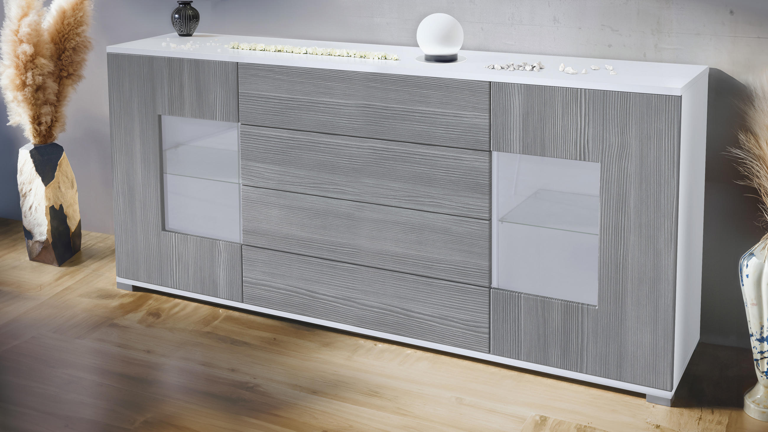 SIDEBOARD Grömitz Avola-Anthrazit - Anthrazit, Holzwerkstoff (166.5/75.5/35cm) - Vladon