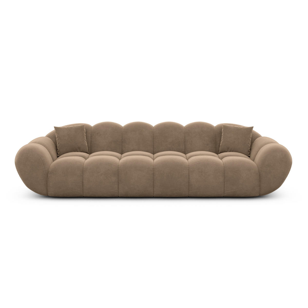 4-SITZER-SOFA Liva Braun Samtstoff - Braun, Textil (265/70/93cm) - VAROYAL