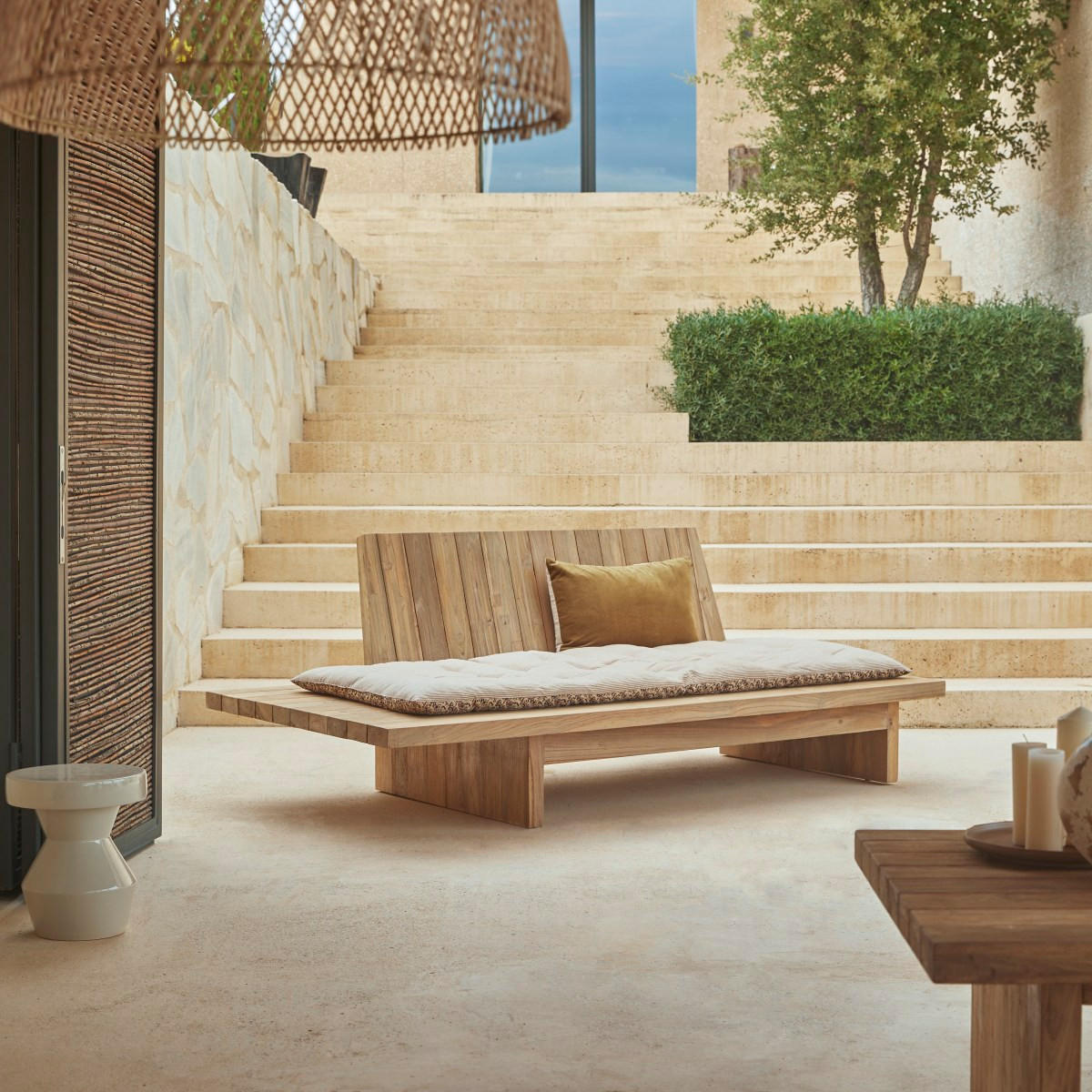 GARTENBANK Joaquin Natur aus Teak - Naturfarben, Holz (200/76/100cm) - Tikamoon