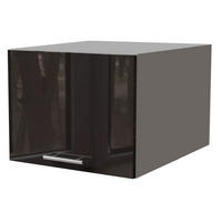 AUFSATZSCHRANK Essen W6B/45 Schwarz Hochglanz / Grau Matt 45 / 59 / 36cm - Schwarz Hochglanz/Schwarz, Holz/Holzwerkstoff (45/36/59cm) - Feldmann-Wohnen