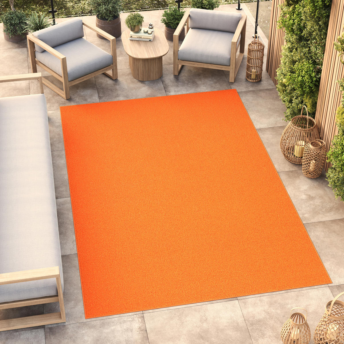 TAPISO MONO Outdoor Teppich Orange 120/170 cm - Orange, Textil (120/170cm) - Tapiso