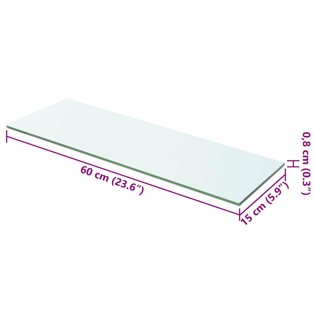 WANDBOARD 60/15/0,8 cm aus Glas Transparent - Transparent, Glas (60/0.8/15cm) - vidaXL