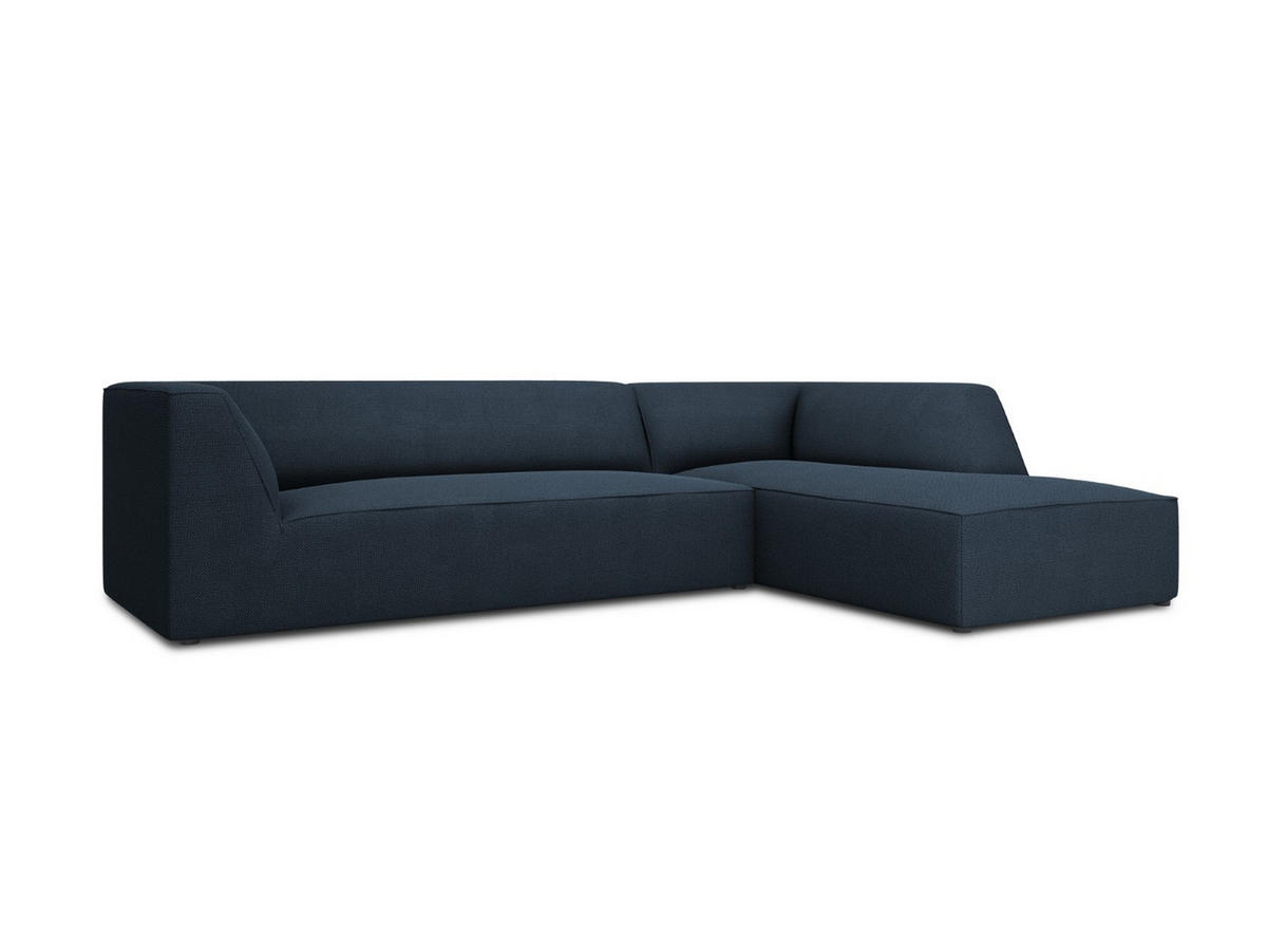 ECKSOFA rechts Ruby aus strukturiertem Stoff marineblau 4 Sitzplätze - Blau, Textil (180/273cm) - Micadoni