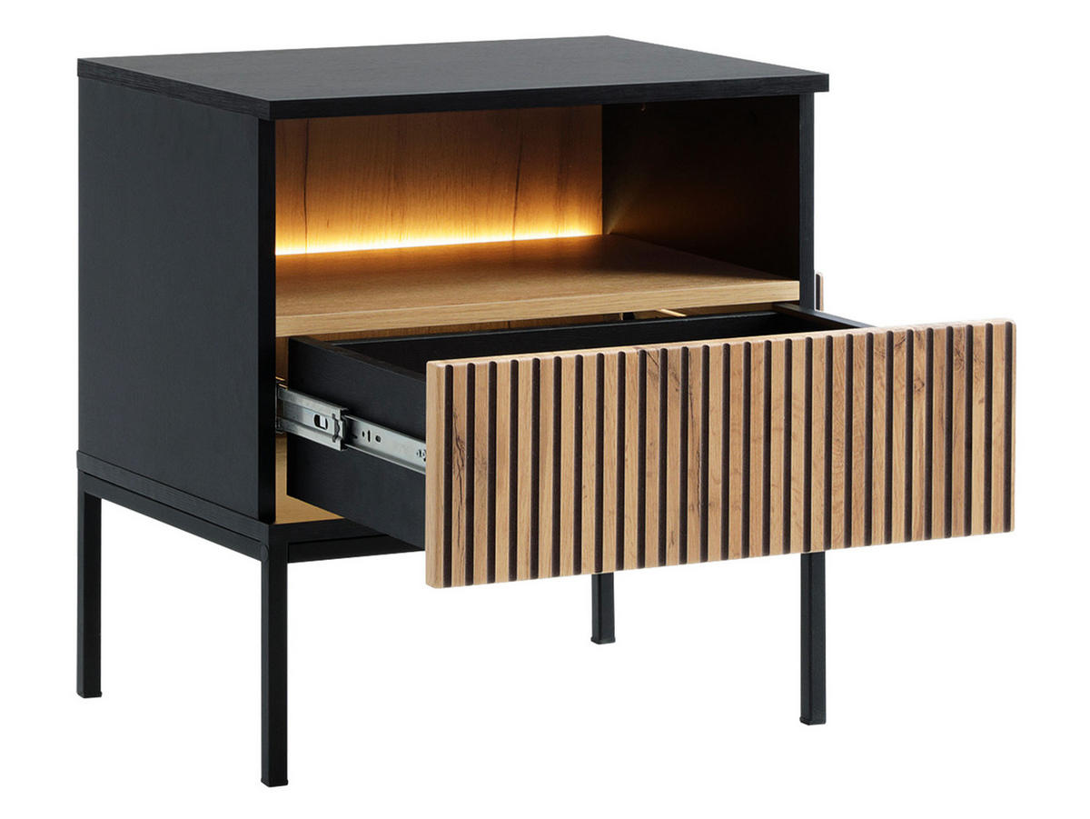 NACHTTISCH Sento S54 - Kaschmir, Holzwerkstoff/Metall (54/56/39cm) - MIRJAN24
