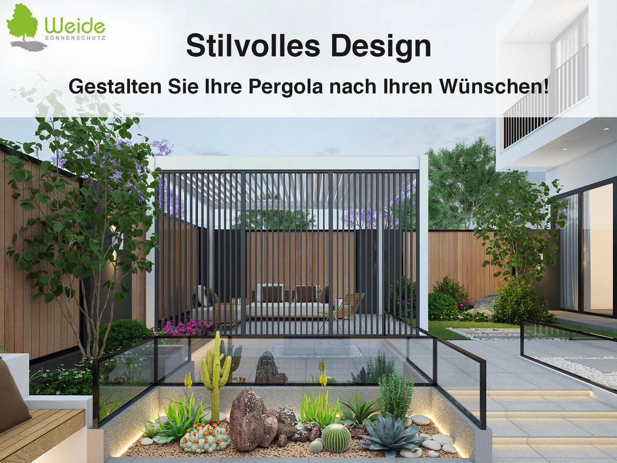 LAMELLENWAND für Pergola vertikal aus Aluminium 113 cm Ivory Sand - Beige, Metall (113/234/6cm) - WEIDE