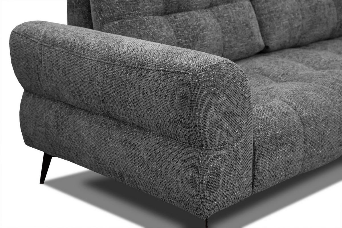 ECKSOFA SALVINI 5-Sitzer, dunkelgrau - Dunkelgrau/Schwarz, Holzwerkstoff/Textil (292/158cm) - Courtois Laville