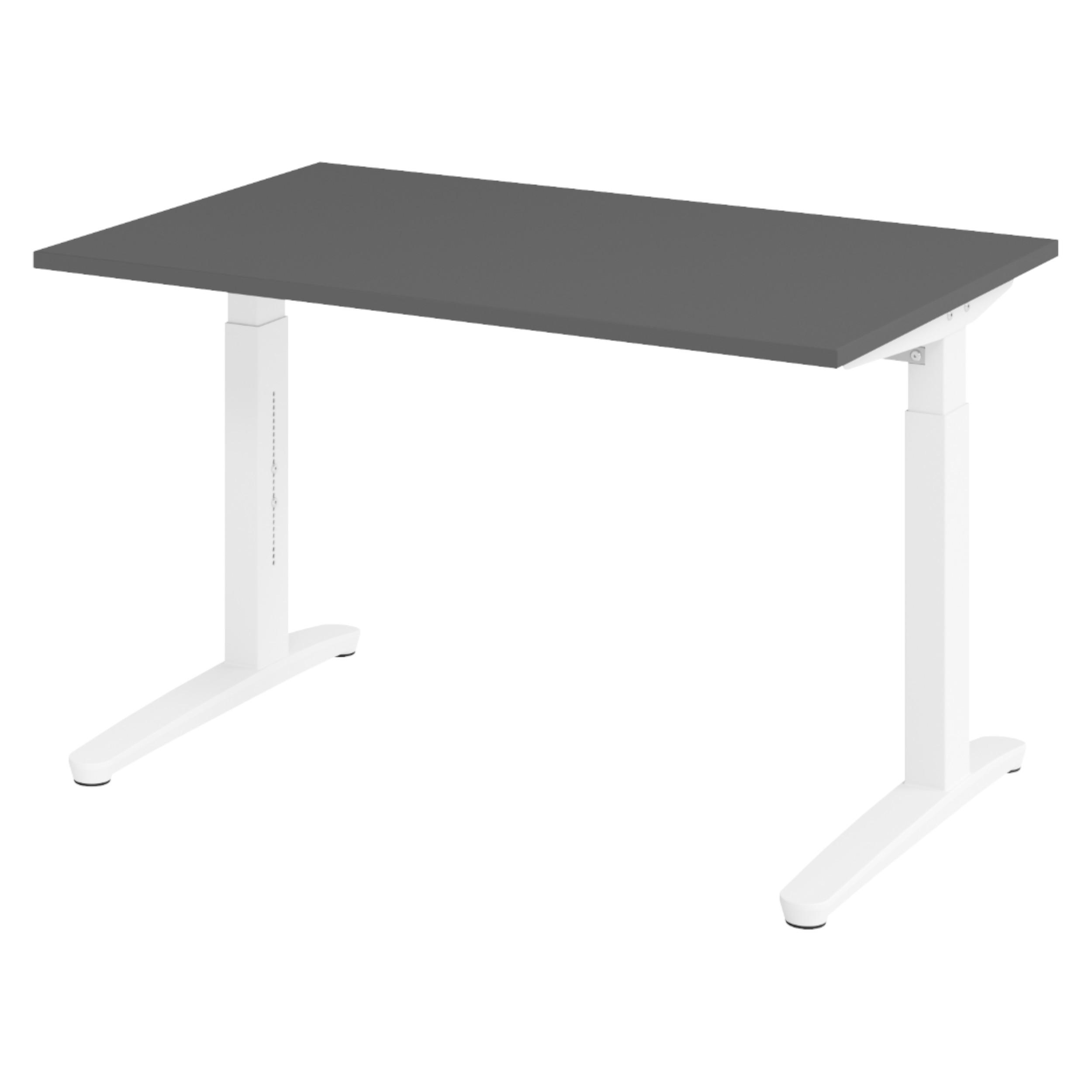 SCHREIBTISCH Serie-XB 80/120/74 cm in Graphitfarben/Weiß - Graphitfarben/Weiß, Holzwerkstoff (80/120/74cm) - bümö