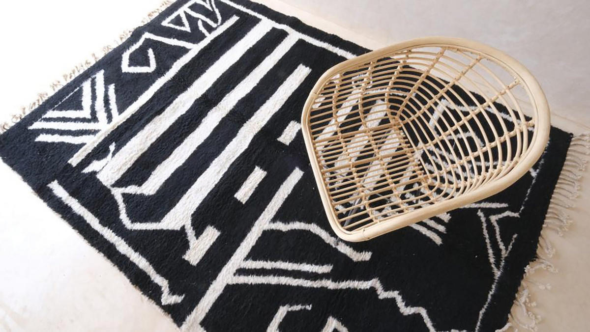 BERBERTEPPICH aus reiner Wolle 207x 298 cm - Schwarz, Naturmaterialien (207/298cm) - AFK Living