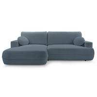 ECKSOFA Fuerro Hellblau Strukturstoff - Schwarz/Hellblau, Kunststoff/Textil (260/168cm) - Selsey