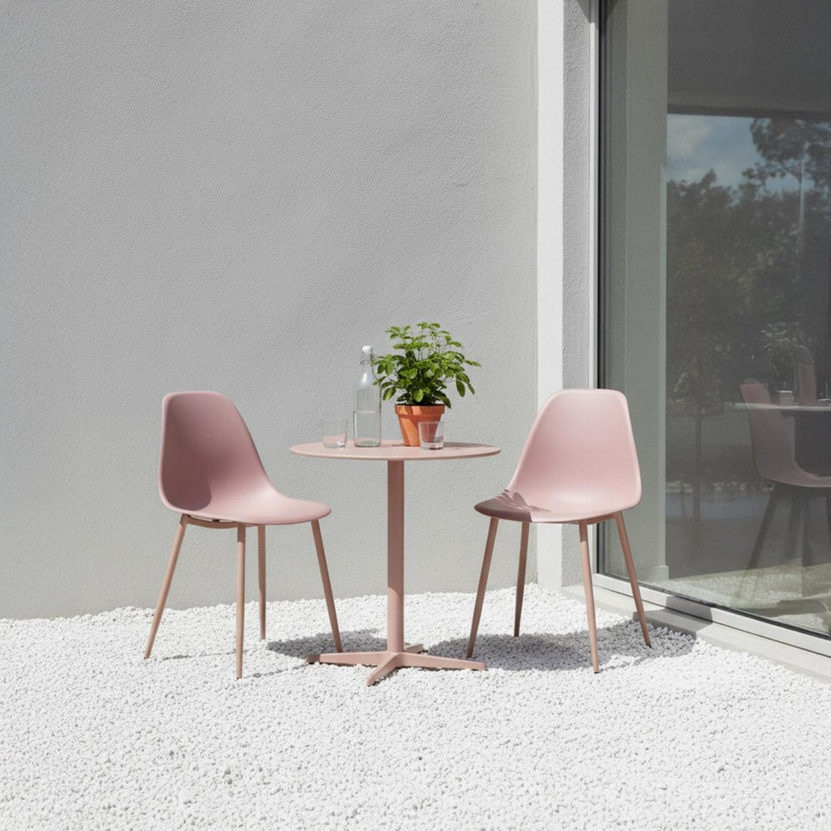 STUHL FÜR DRAUSSEN Nina Rosa 45 cm x 80 cm - Pink, Kunststoff (45/80/53cm)