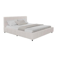 POLSTERBETT Florenz creme 180x200 cm - Creme, Holz (180/200cm) - Juskys