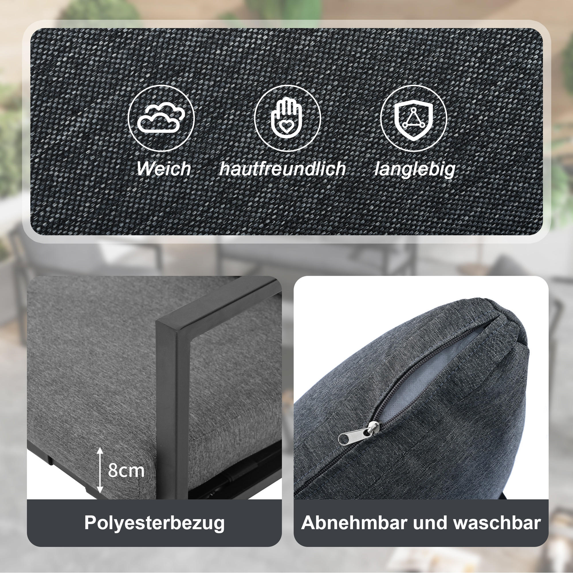 Thumbnail - Flieks Loungeset, Schwarz, Kunststoff, Loungemöbel, Gartenlounge-Sets