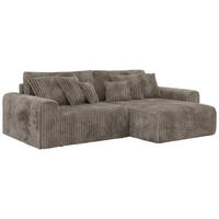 ROHOVÁ SEDAČKA ELARA L - Svetlohnedá Manšester - svetlohnedá/čierna, textil/plast (278/192cm) - MKS