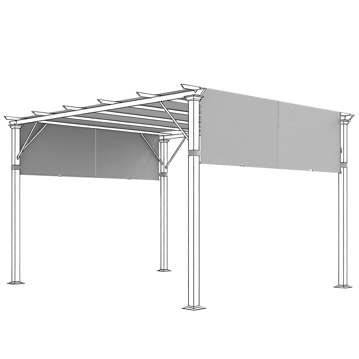 ERSATZDACH für Pergola mit UV-Schutz, Sonnensegel für Terrassenüberdachung für 3 x 3 m Pavillon, Hellgrau - Hellgrau, Textil (488/1/122cm)