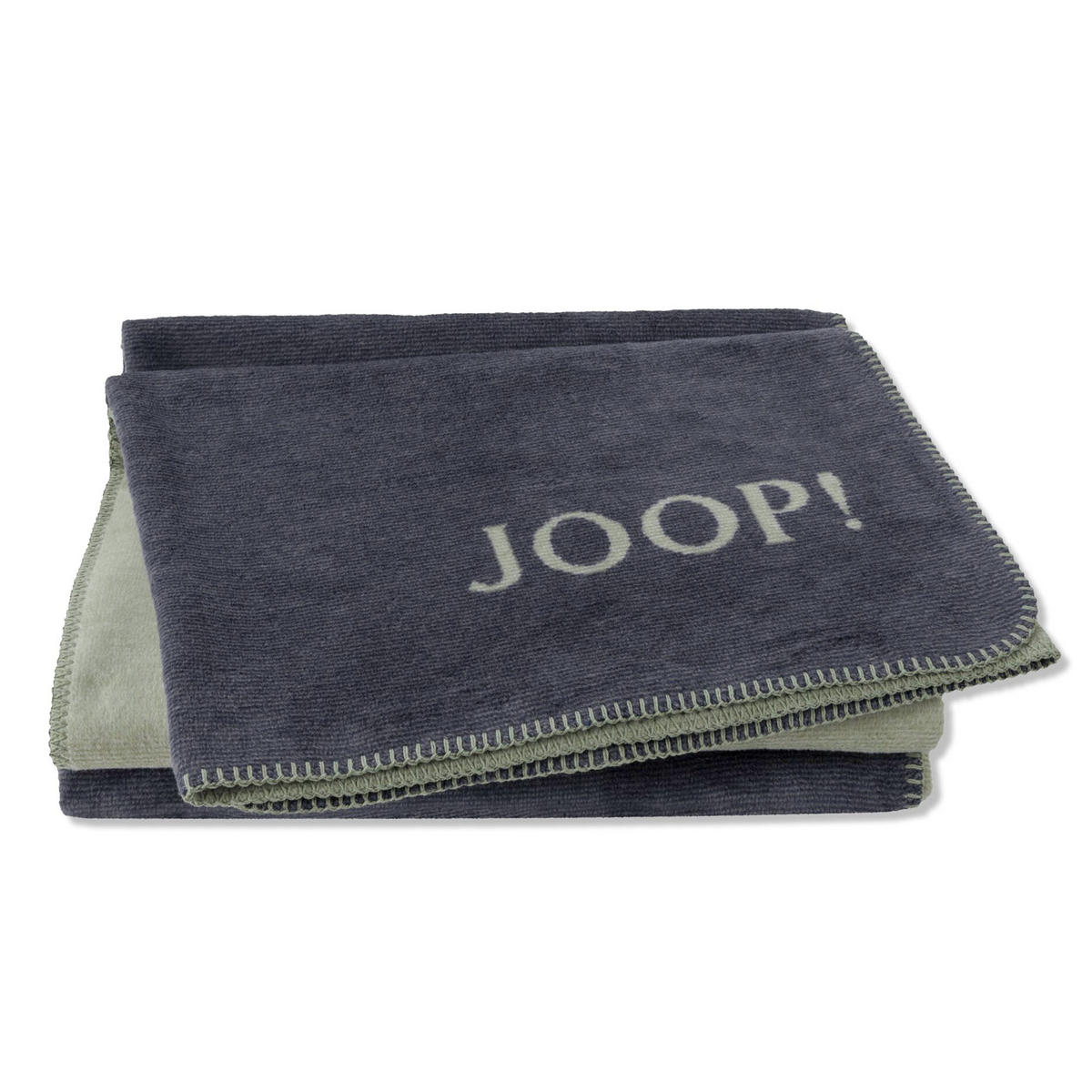 WOHNDECKE MELANGE-DoubleFace Navy-Oliv 150 x 200cm - Blau, Textil (150/200cm) - Joop!
