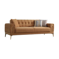 SOFA Majesty 3-Sitzer Mikrofaser Webstoff Karamell - Braun, Kunststoff/Textil (230/86/93cm)