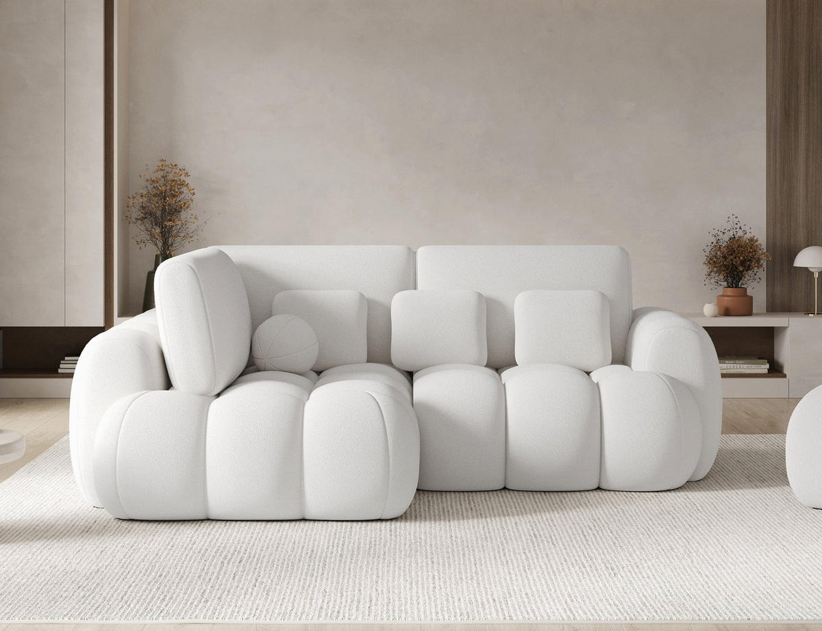 ECKSOFA COZION L-Form mit Schlaffunktion & Bettkasten – Modernes 3-Sitzer Sofa, HR-Kaltschaum, Wellenfederung, 267 × 165 cm - Champagner/Schwarz, Kunststoff (165/267cm) - Wohnideebilder