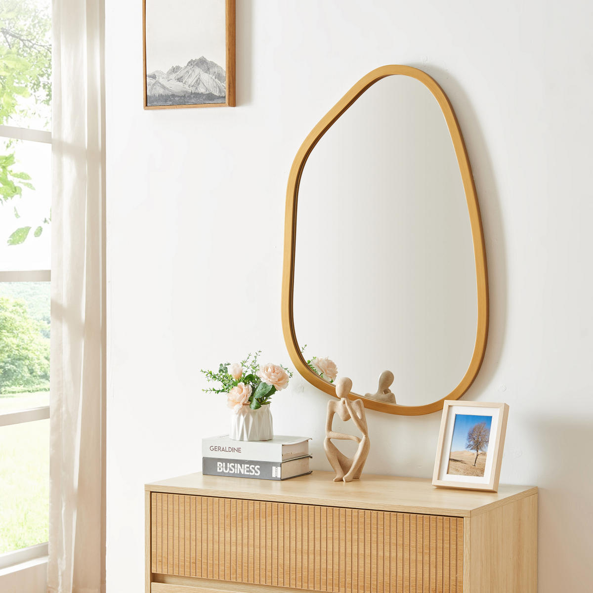 WANDSPIEGEL Filiano - Goldfarben, Glas/Holzwerkstoff (58/80/1.8cm) - [en.casa]
