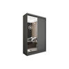 SCHWEBETÜRENSCHRANK PATRIZIA 120/216/61 cm 2-türig mit Spiegel Grau - Grau, Holzwerkstoff (120/216/61cm) - MASSENO
