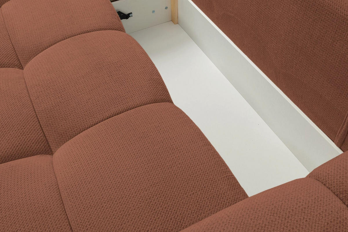 ECKSOFA Taremi mit Chenillebezug Marineblau, beidseitig - Schwarz/Dunkelblau, Textil (267/185cm) - Selsey