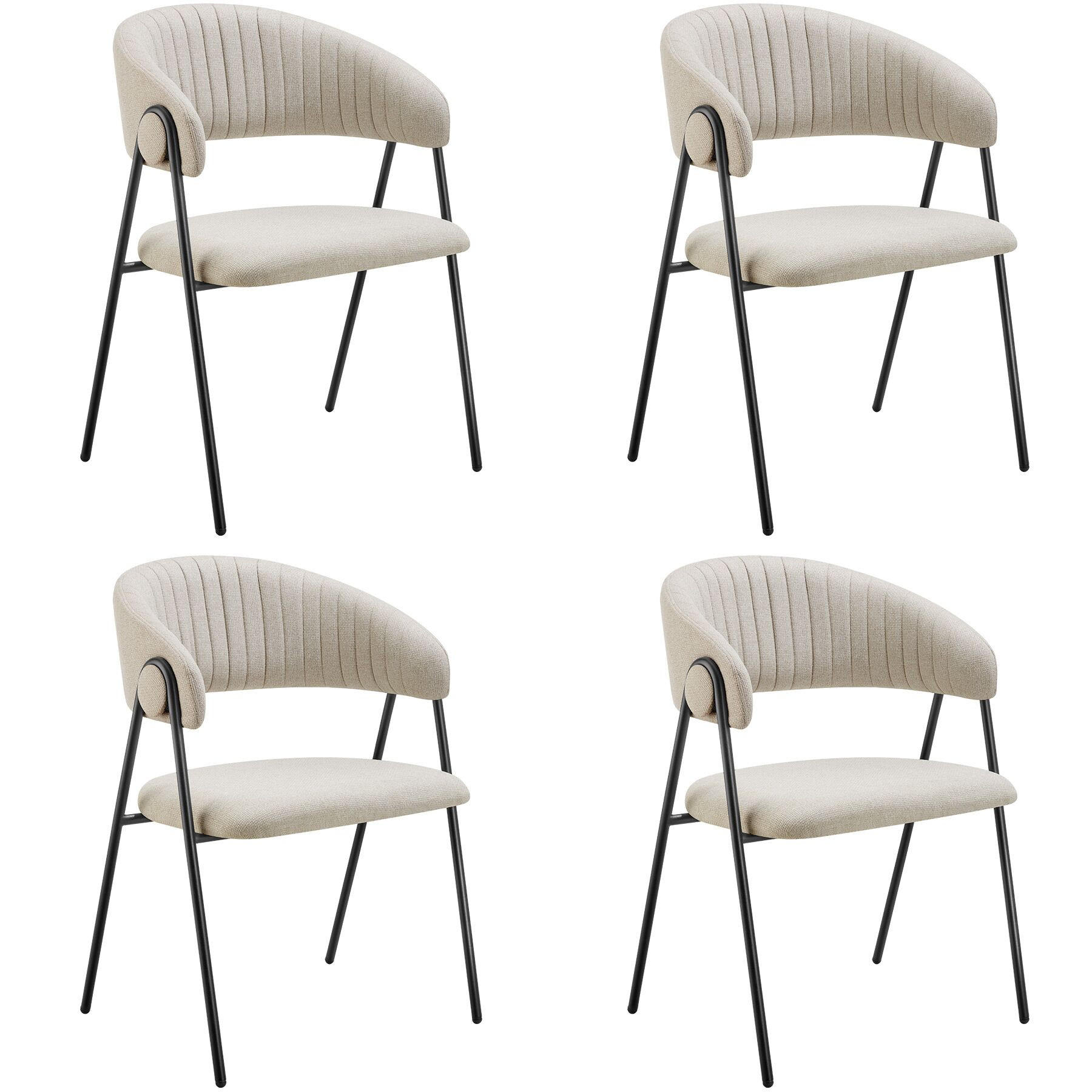 ARMLEHNSTUHL 4er Set Bedano 60 x 58 x 85 cm greige - Greige, Kunststoff (60/85/58cm) - tectake