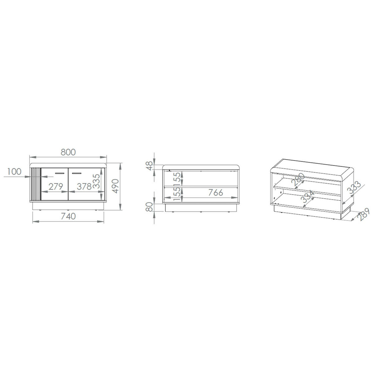 SCHUHSCHRANK Vasco Eiche 80 cm - Eichefarben, Holzwerkstoff (80/49/33.3cm) - Homebook
