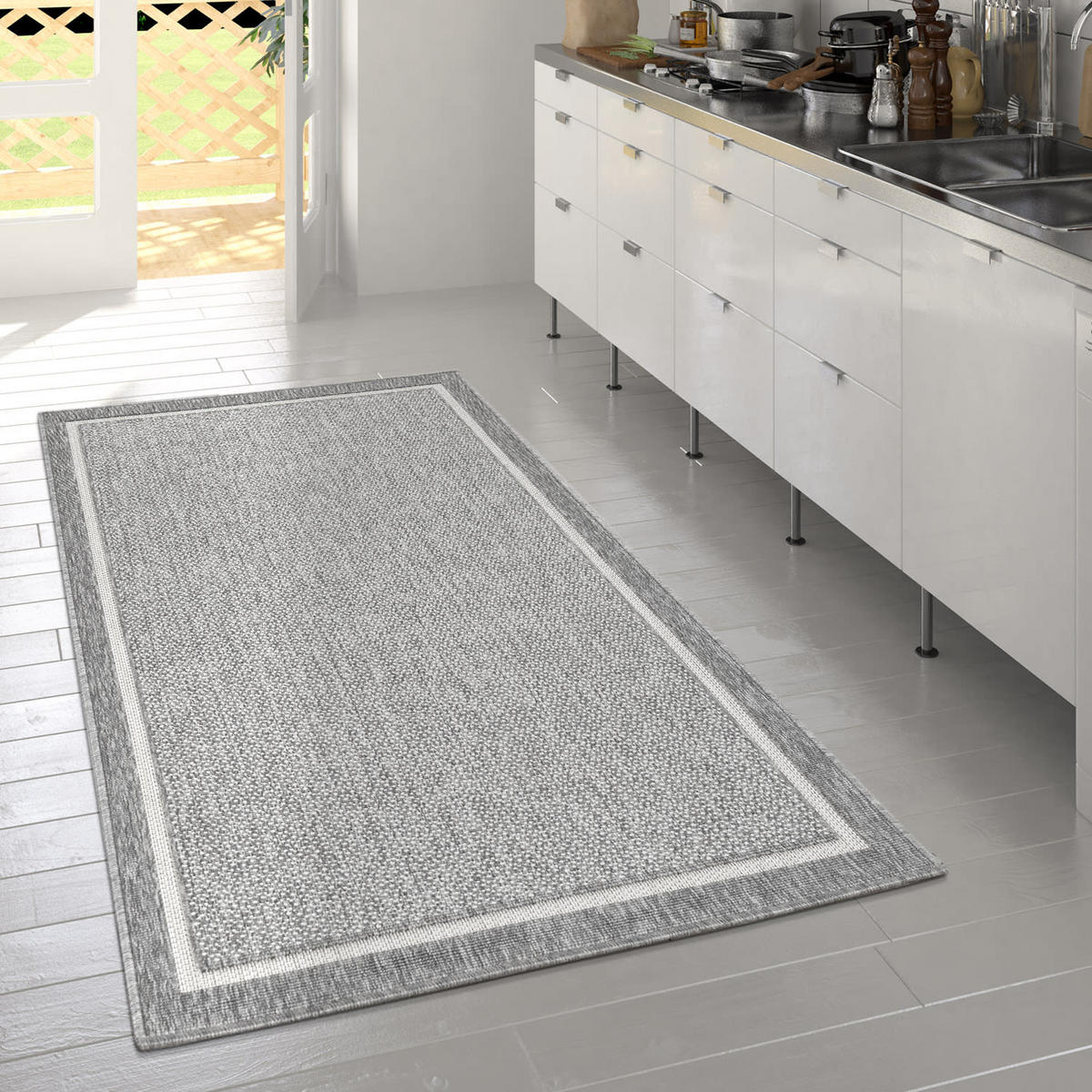 OUTDOORTEPPICH 80/150 cm Brugge 225 - Grau, Kunststoff (80/150cm) - Paco Home