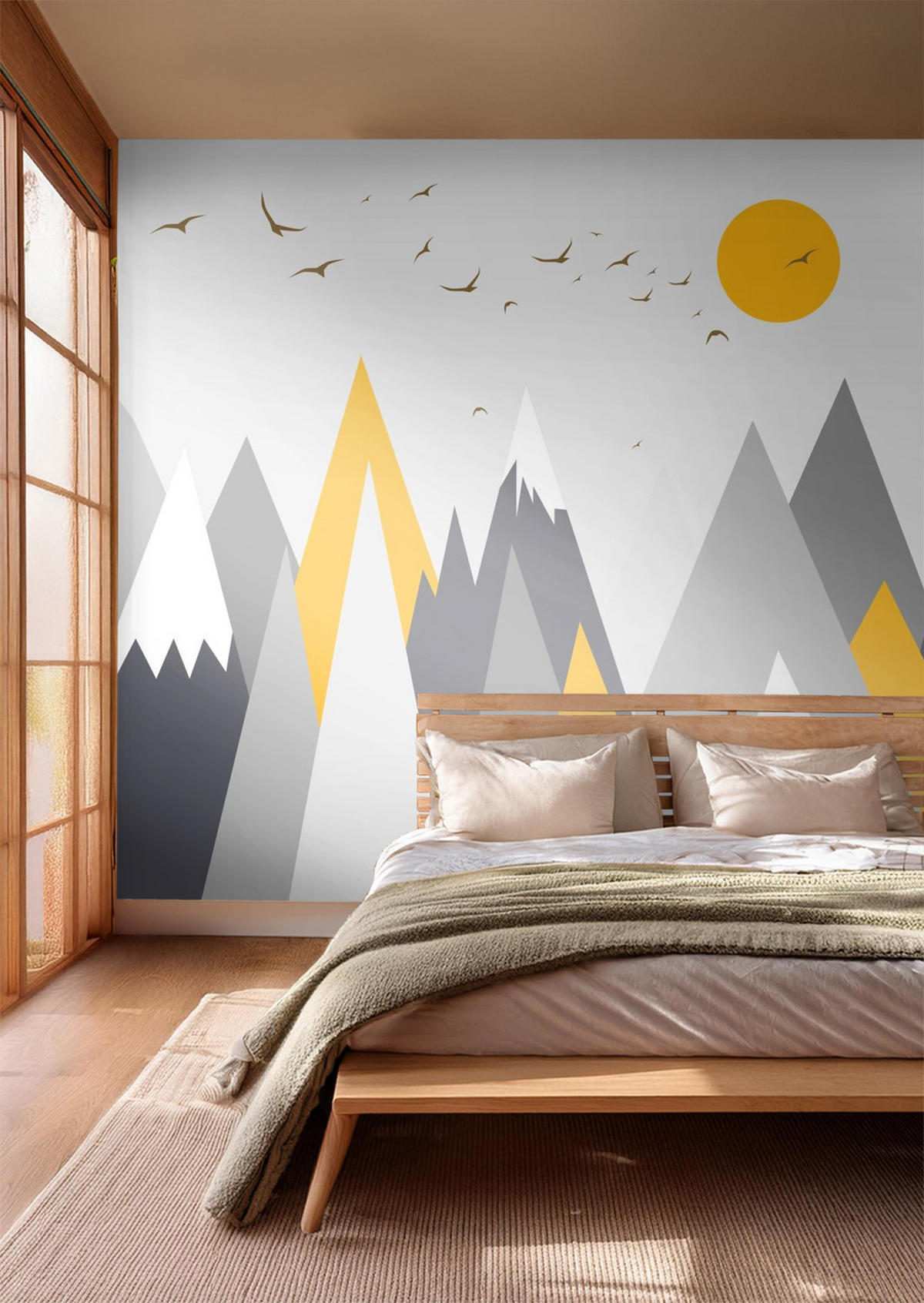 FOTOTAPETE Berglandschaft 375 x 270 cm - Grau, Papier (375/270cm) - Sanders & Sanders
