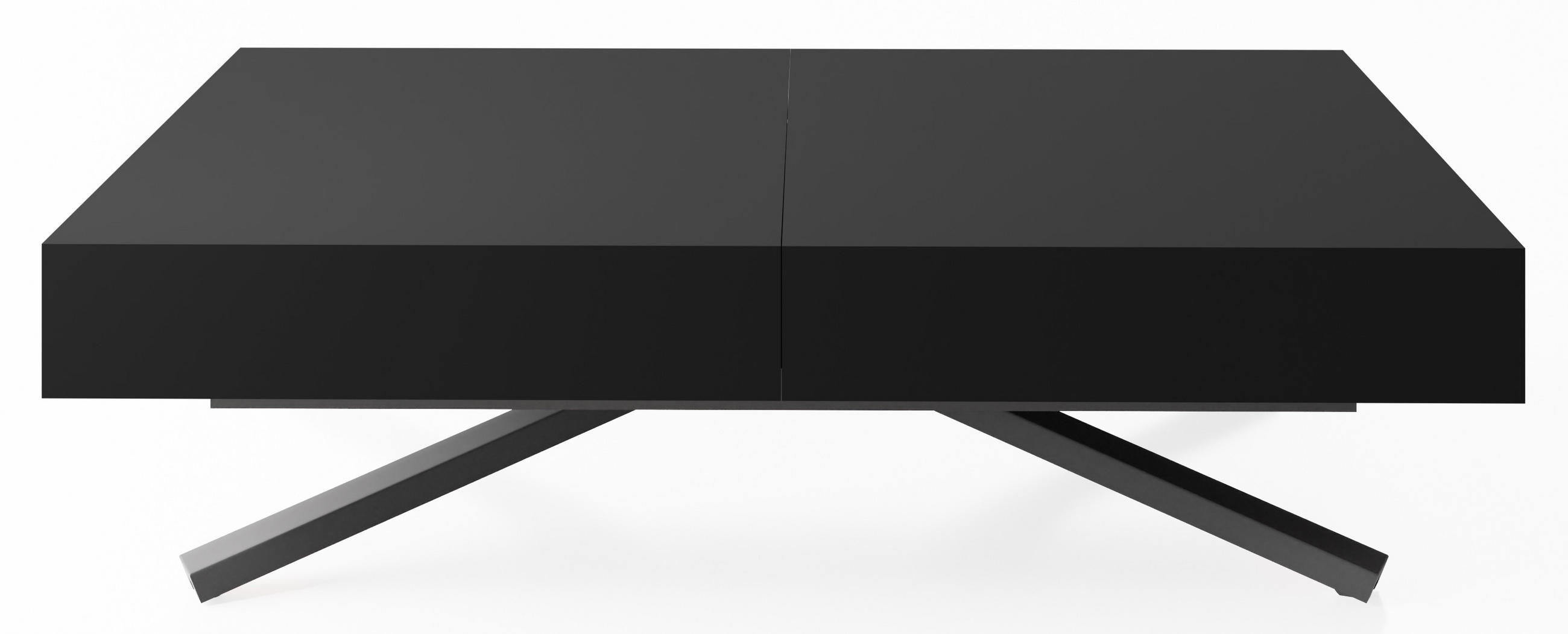 COUCHTISCH Cavetta X höhenverstellbar ausziehbar, Schwarz 120-200/80/27-76 cm - Schwarz, Holzwerkstoff/Metall (80/120/76cm) - WFL GROUP