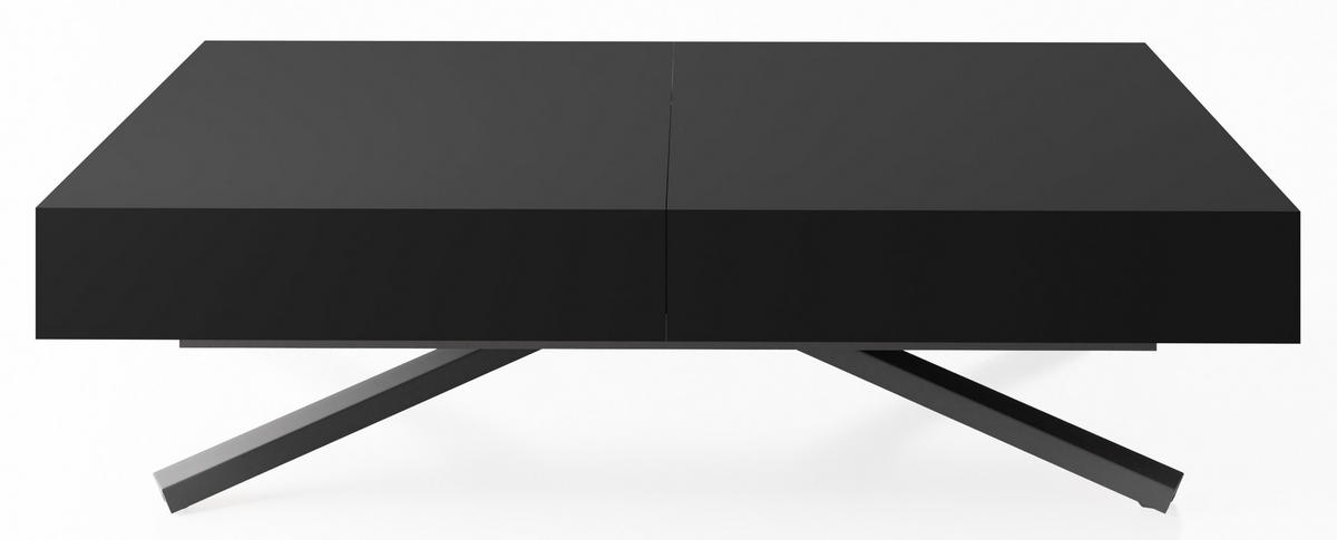 COUCHTISCH Cavetta X höhenverstellbar ausziehbar, Schwarz 120-200/80/27-76 cm - Schwarz, Holzwerkstoff/Metall (80/120/76cm) - WFL GROUP
