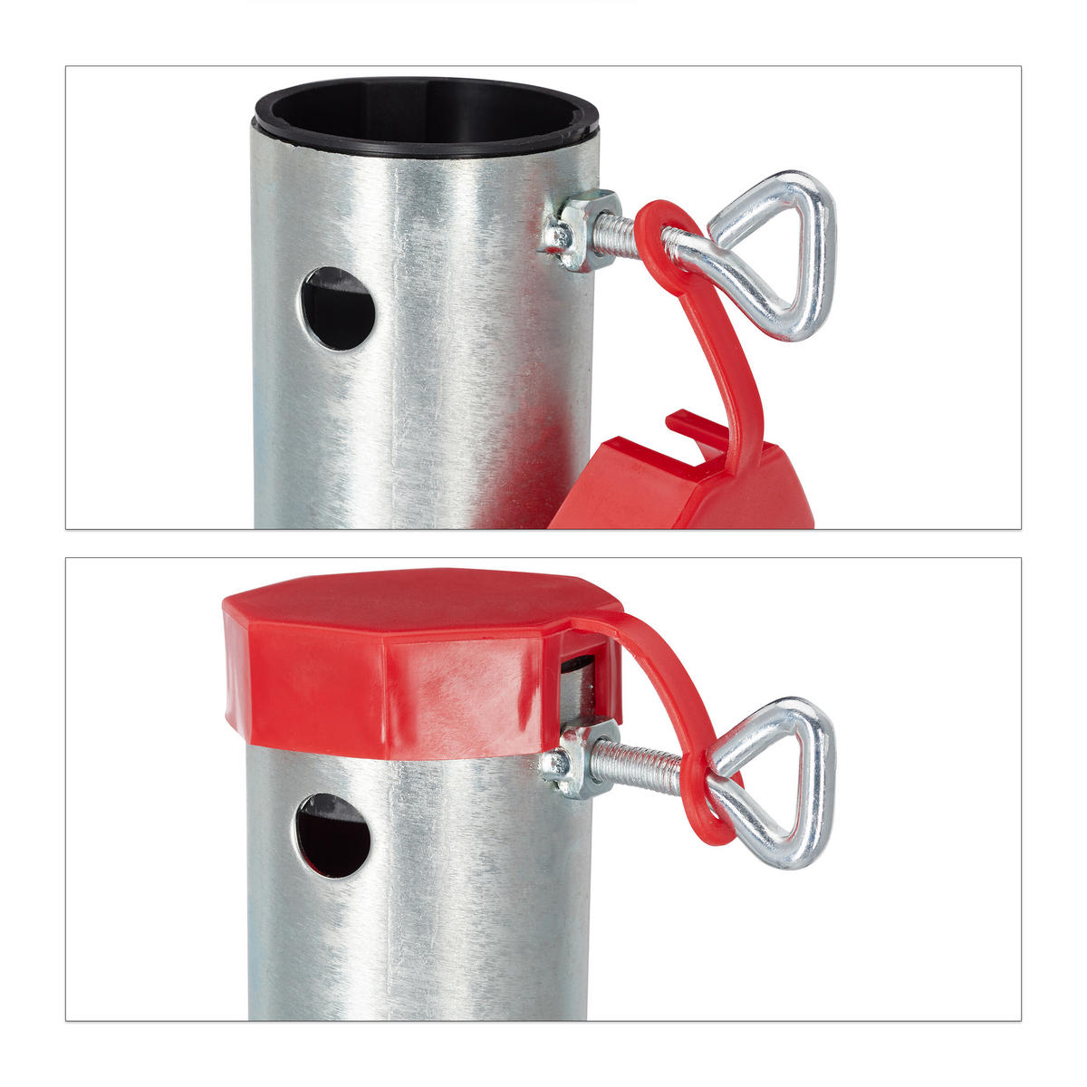 2XZEMNÁ hriadeľ - strieborná, kov/plast (7/56/10cm) - Relaxdays