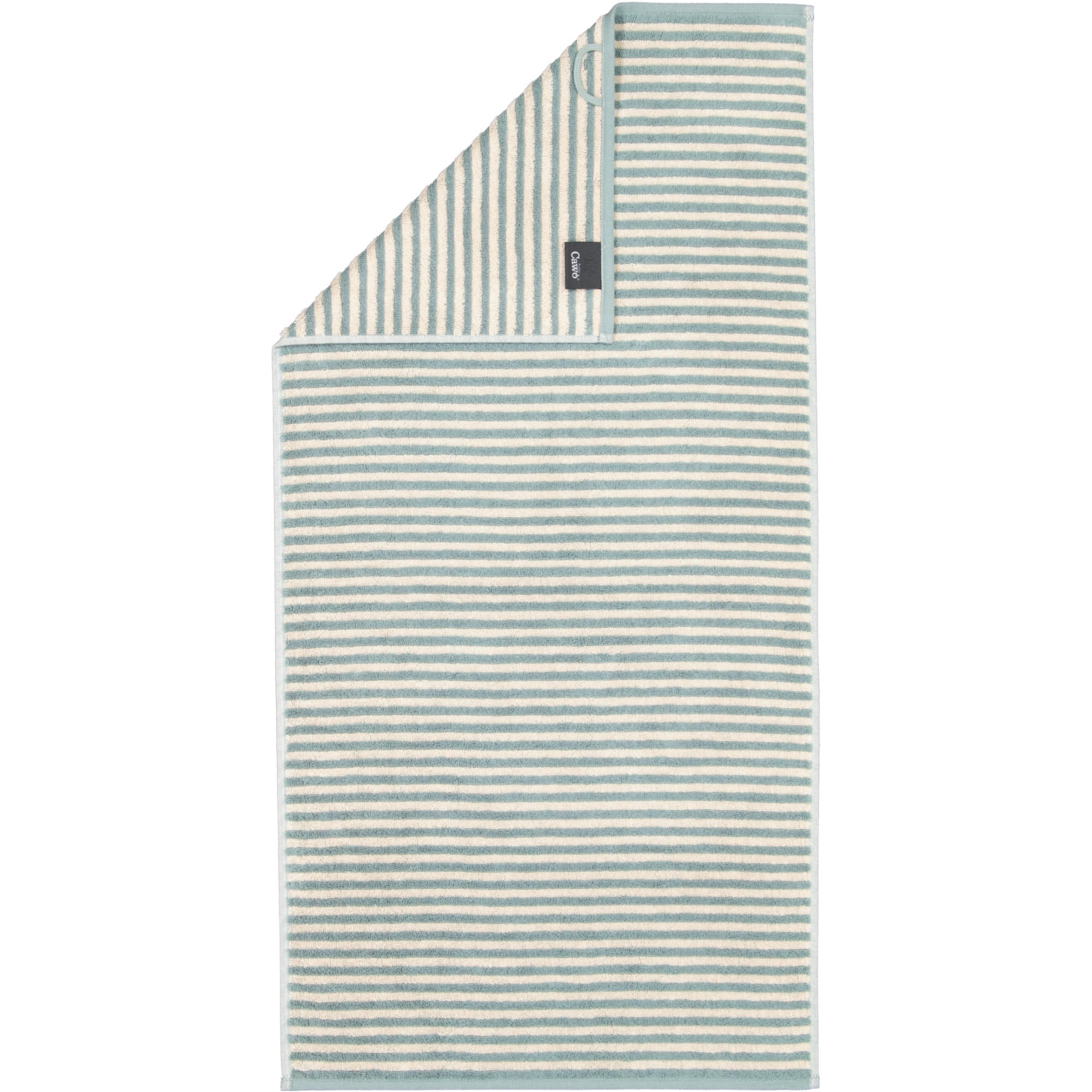 HANDTUCH LINES RINGEL 6255 FJORD - 43 - Grün, Textil (50/100cm) - Cawoe