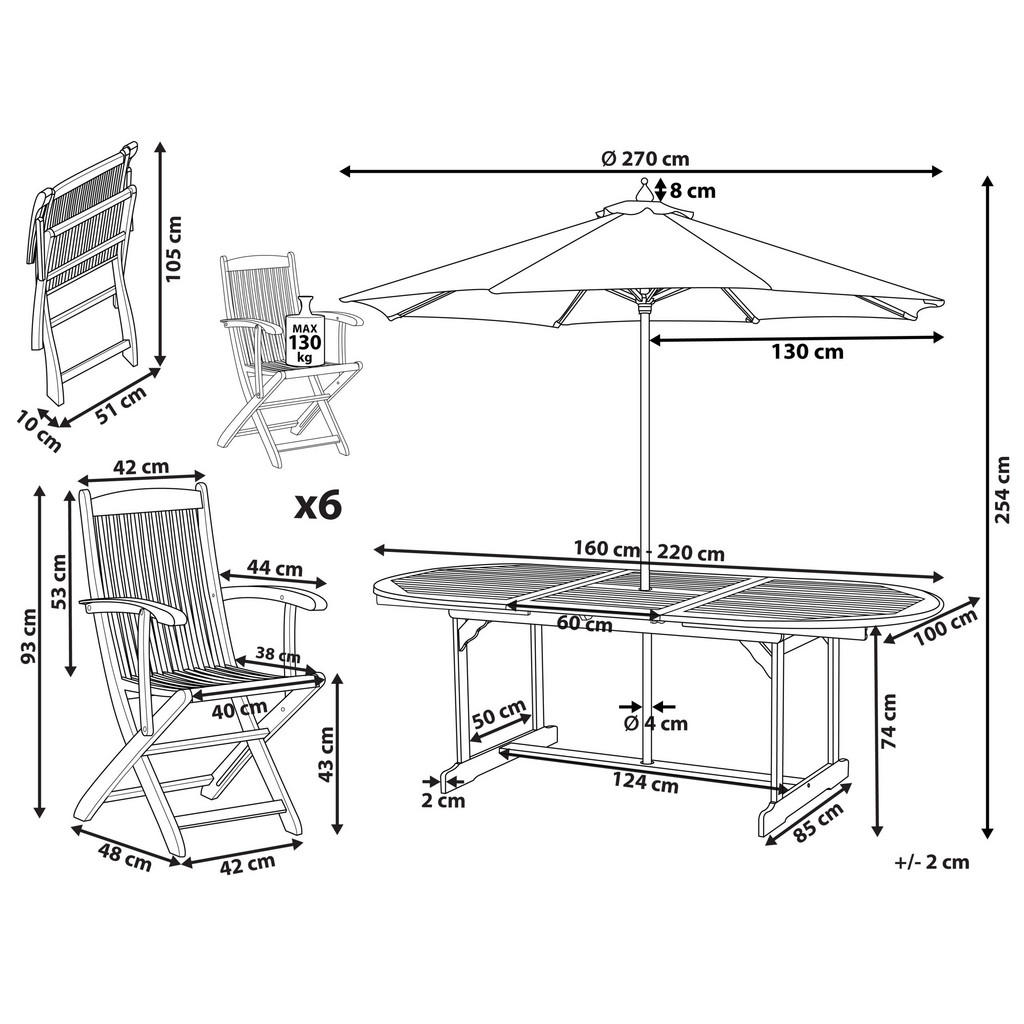 Thumbnail - Beliani Gartenmöbel, Hellbraun, Beige, Holz, 6-Sitzer, Loungemöbel, Loungemöbel-Sets