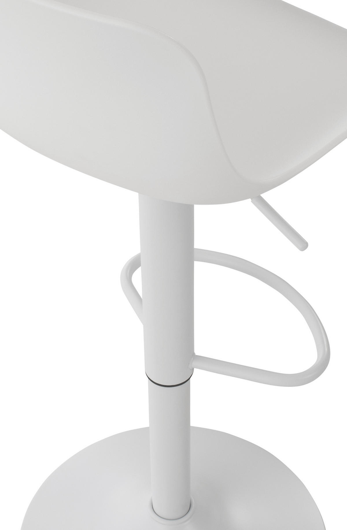 BARHOCKER Kunststoff weiß - Walnussfarben/Weiß, Kunststoff/Metall (44/81/44cm) - CLP