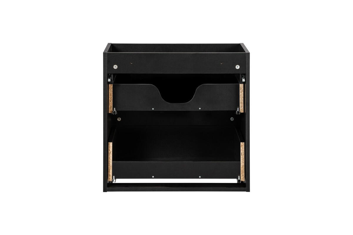 WASCHTISCHUNTERSCHRANK 60 cm 2 Teile - Nova Black N BM121 in Schwarz/ Evoke Eiche - Schwarz/Eiche Artisan, Holz (60/57/40cm)