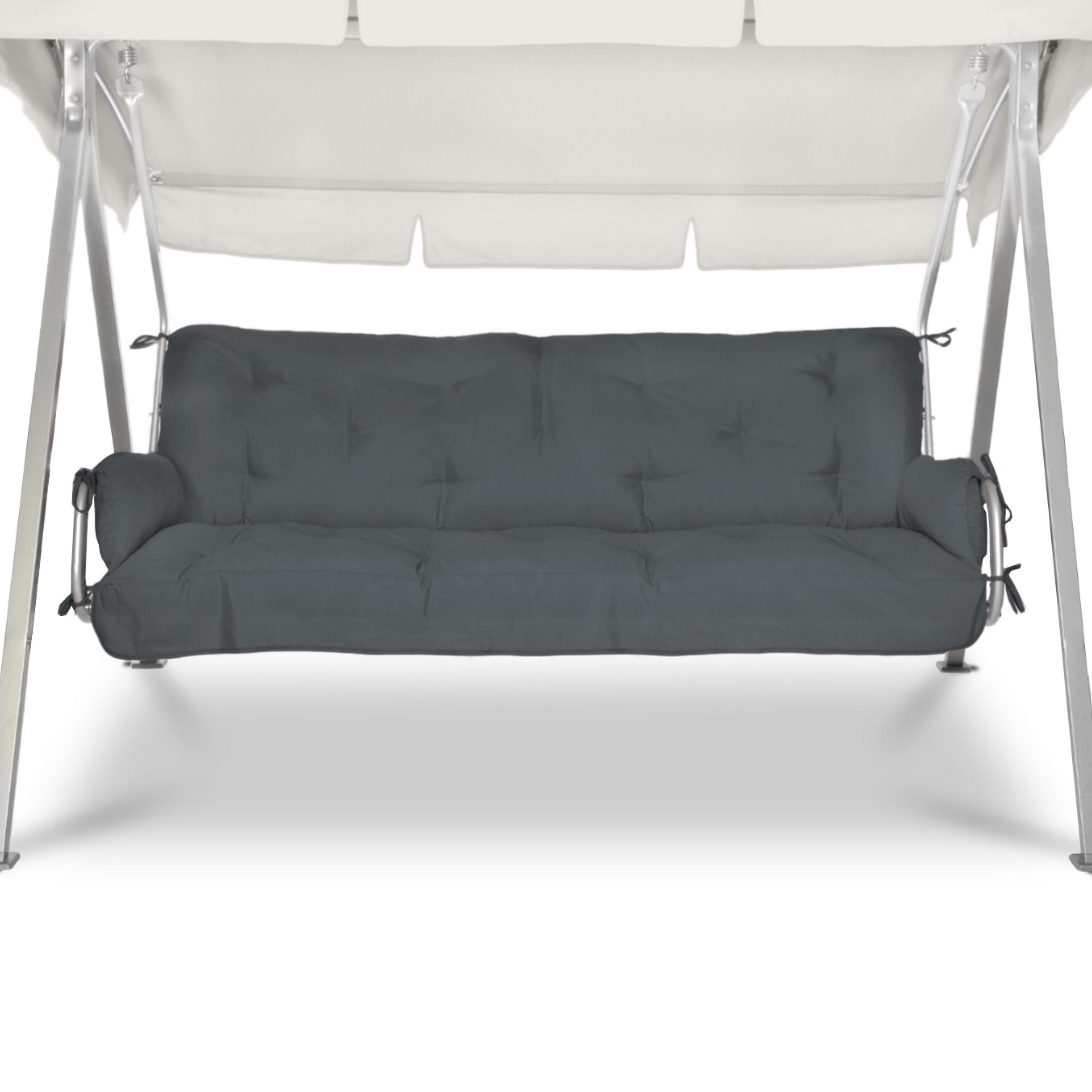 HOLLYWOODSCHAUKELAUFLAGE Flair HS 180/50/8cm Graphitgrau - Graphitfarben, Textil (50/8/180cm) - Beautissu 