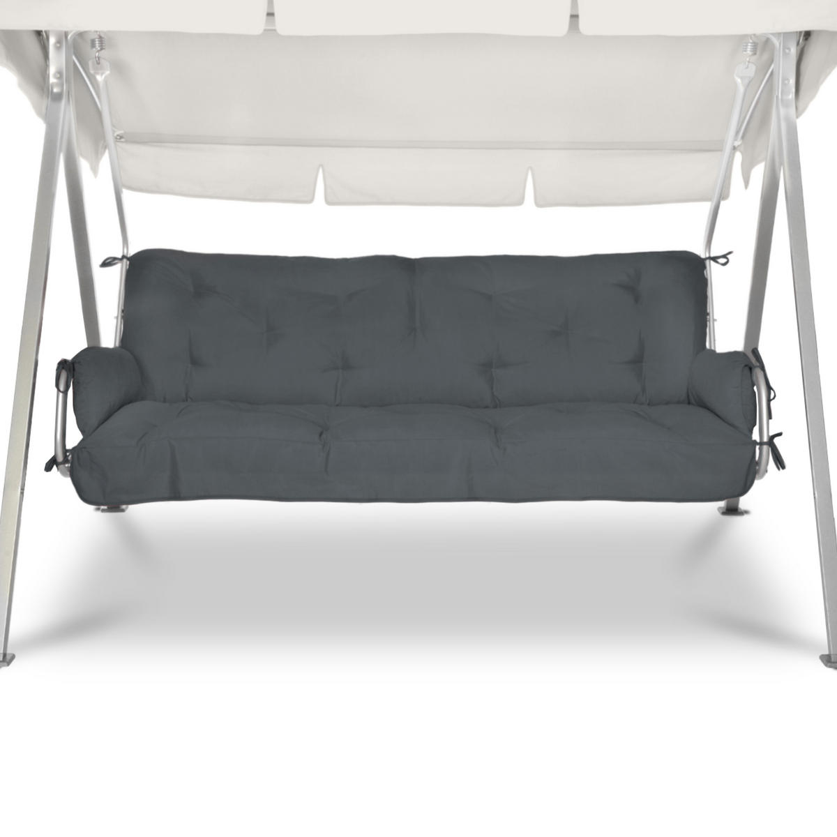 HOLLYWOODSCHAUKELAUFLAGE Flair HS 180/50/8cm Graphitgrau - Graphitfarben, Textil (50/8/180cm) - Beautissu 