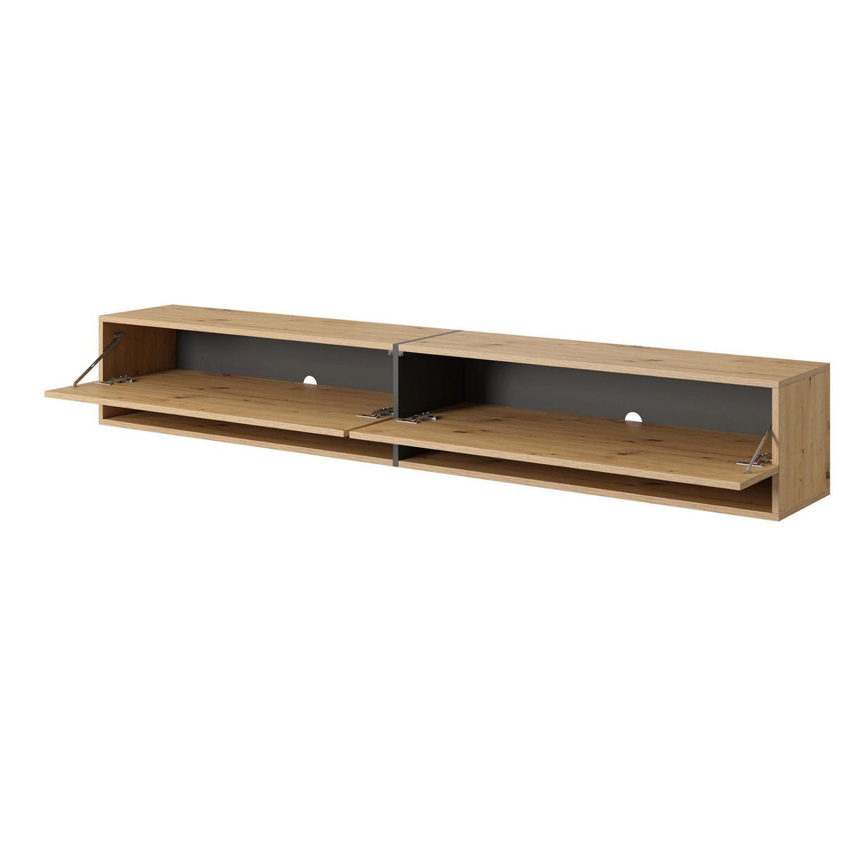 TV-HÄNGEBOARD Mirrgo Eiche / Grafitgrau 200/30/32 cm - Schwarz/Eiche Artisan, Holzwerkstoff (200/30/31.6cm) - Selsey