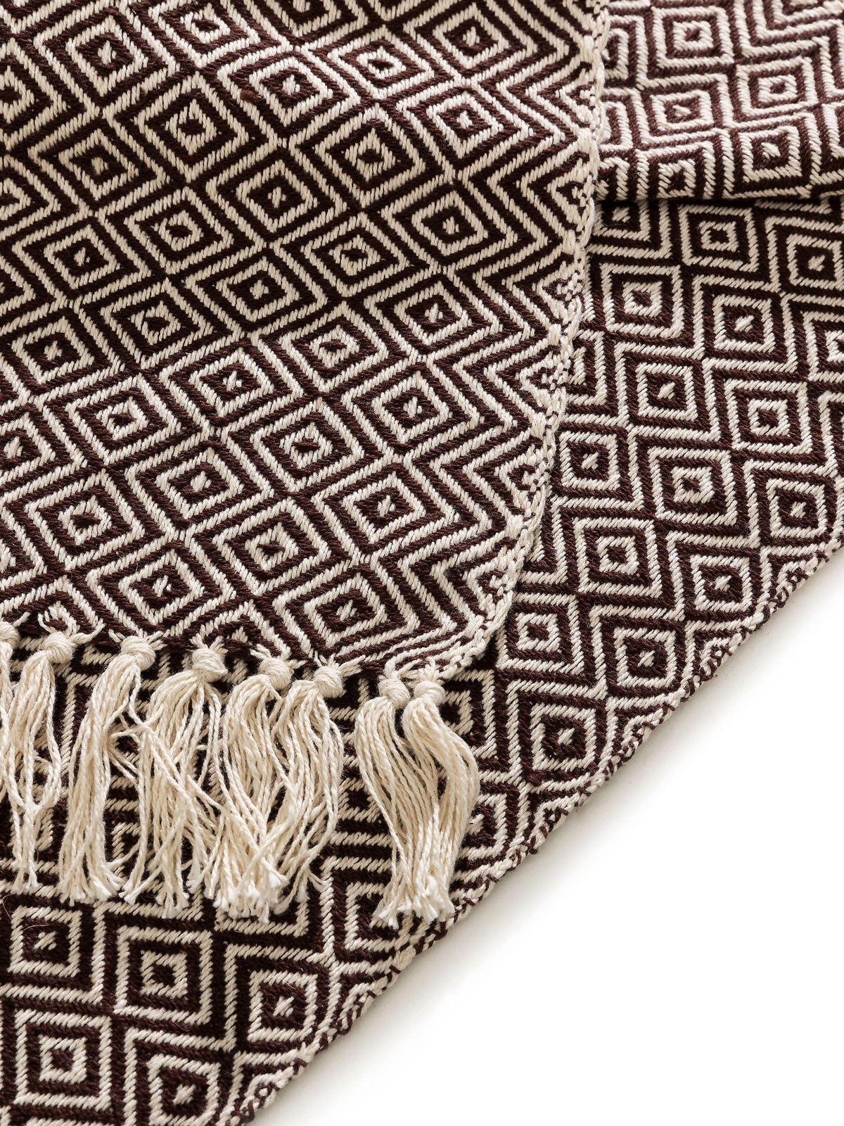 BAUMWOLLDECKE Jasmin Braun 125x150 cm - Braun, Textil (125/150cm) - benuta Nest