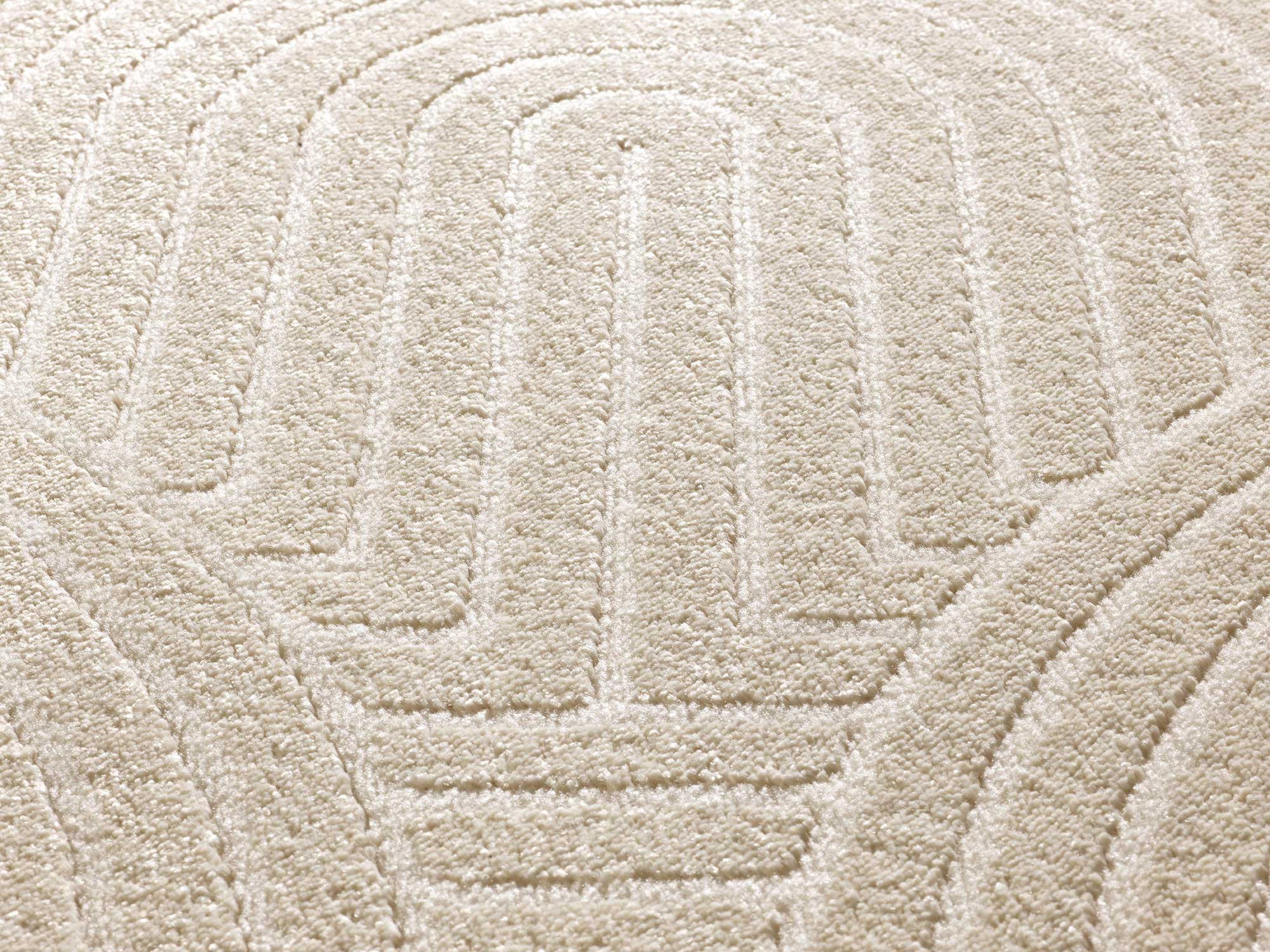 WEBTEPPICH mit geometrischem Muster Weiß Geprägt Zen 133/190 cm - Weiß, Naturmaterialien/Textil (133/190cm) - Atticgo